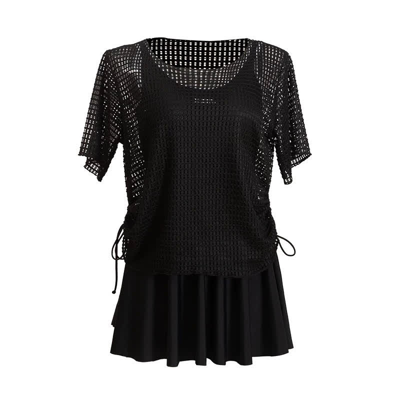 Zweiteiliges Badekleid-Set aus Mesh mit Bauchkontrolle - image 6