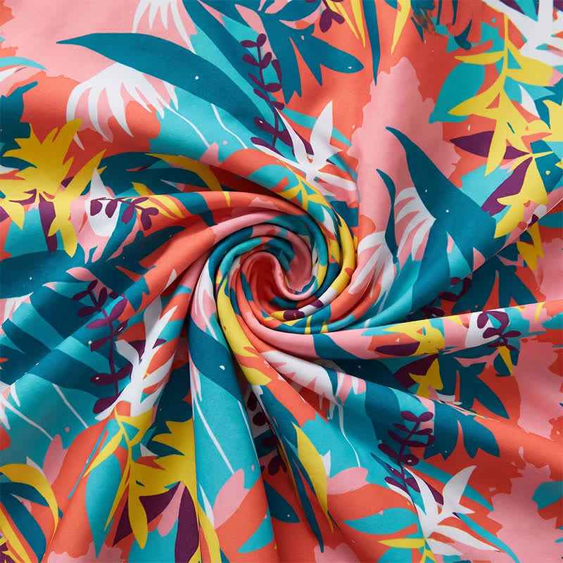 Tropical Bloom Badekleid mit V-Ausschnitt und offenem Rücken - image 14