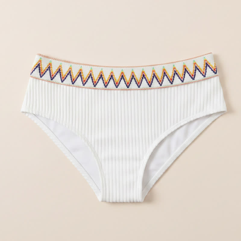 Bikini-Set mit hohem Bund und Rippstrick für kurvige Frauen - image 9