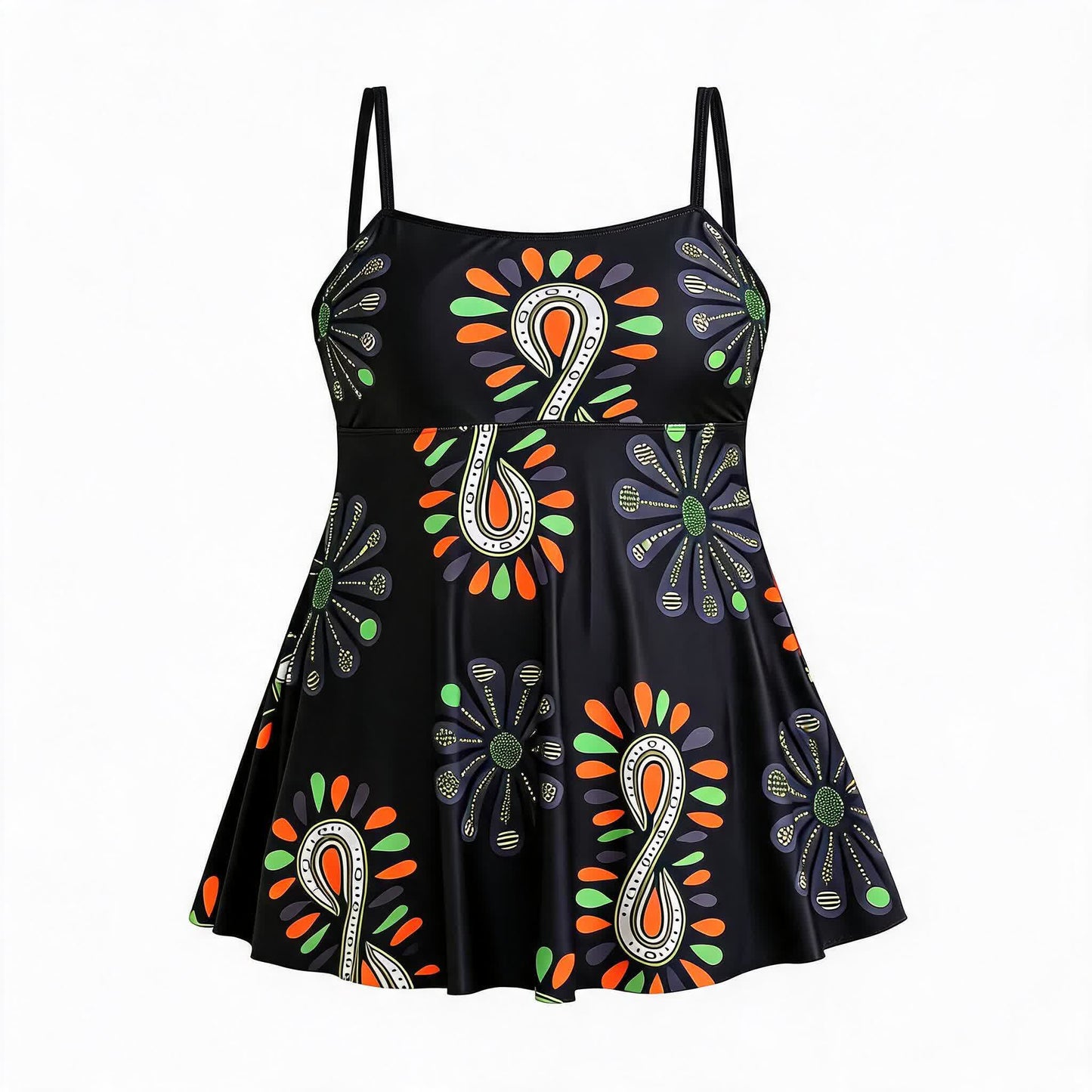 Zweiteiliges Badekleid im Retro-Paisley-Blumenmuster - image 9