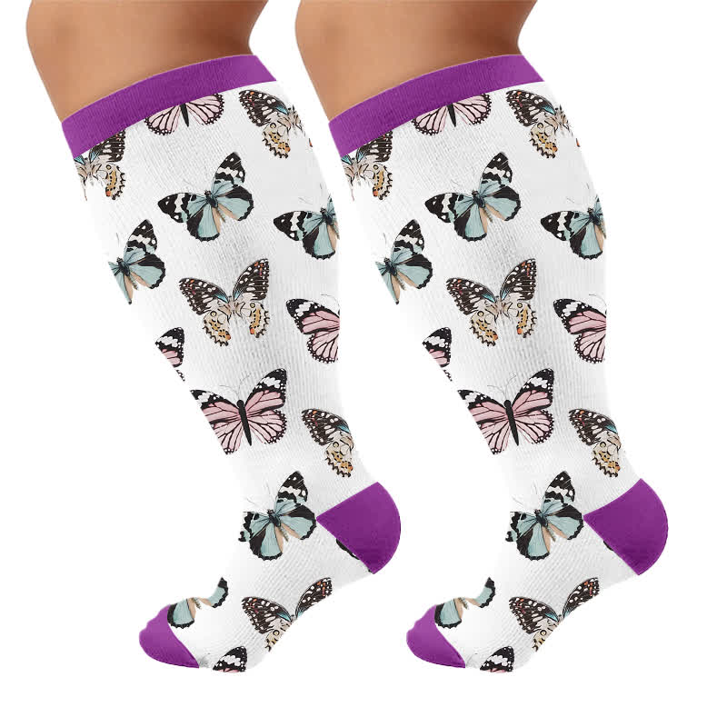 Plus Size Verspielte Schmetterlings-Kompressionsstrümpfe - image 10