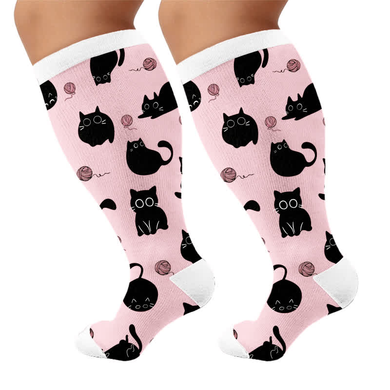 Plus Size Color Pop Cat Kompressionsstrümpfe - image 10