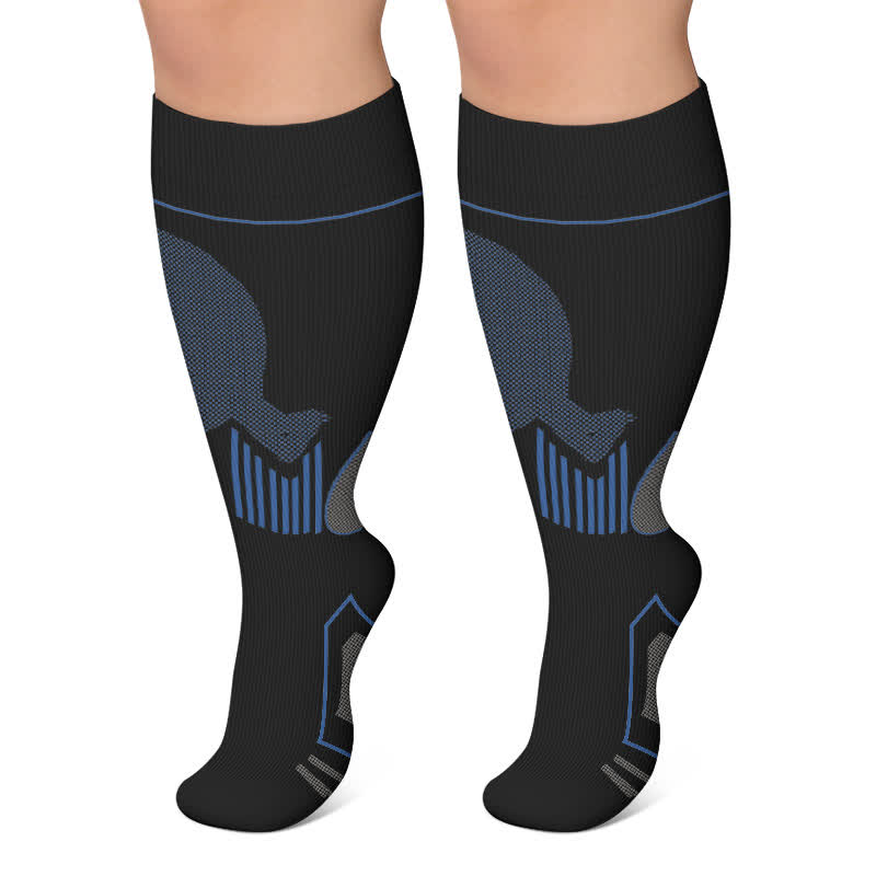 Sportliche Kompressionssocken in Übergröße mit Farbblockmuster - Blau - 4XL - image 6
