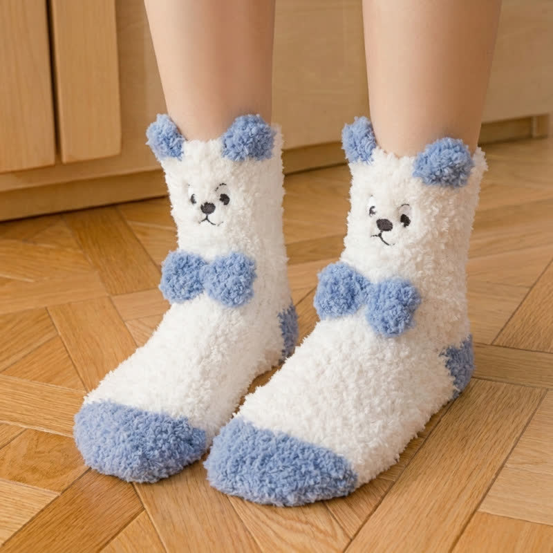 Niedliche Fleece-Haussocken mit weißem Tiergesicht - K - EU36-41 (US3-7,5) - image 10