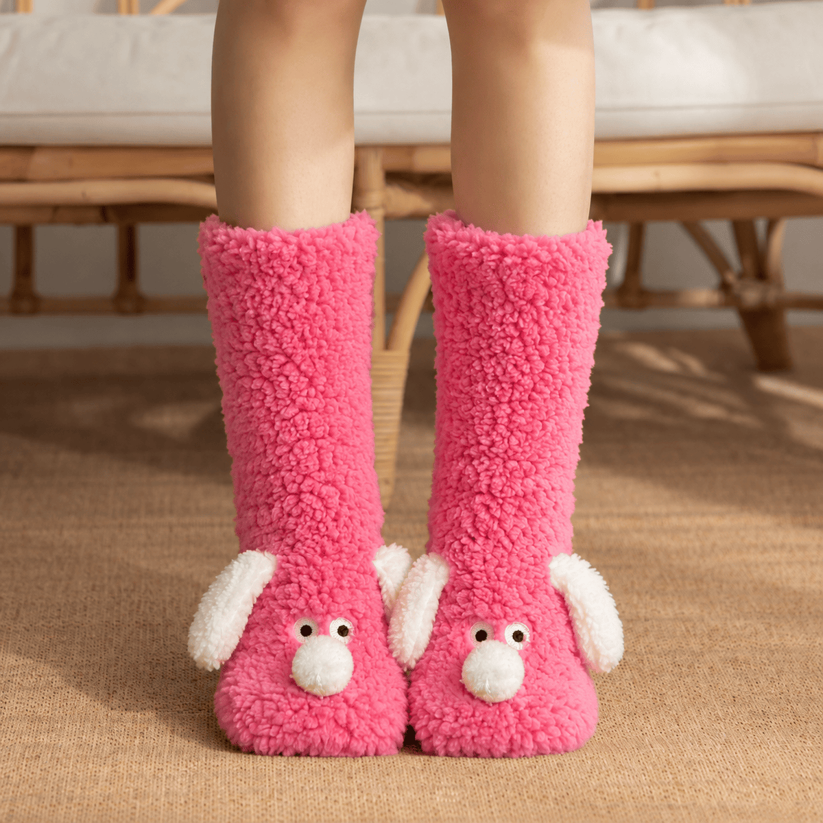 Kuschelige Sherpa-Haussocken für Welpen (2 Paar) - Rose - EU36-43 (US3-9) - image 6
