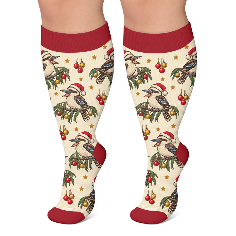 Weihnachtsmann-Kompressionsstrümpfe in Übergröße - Aprikose - 4XL - image 6