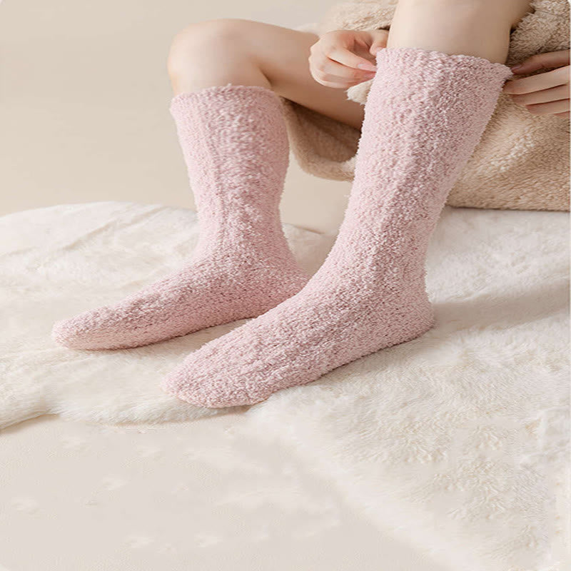 Thermo-Kniestrümpfe aus Korallenfleece in Übergröße (5 Paar)