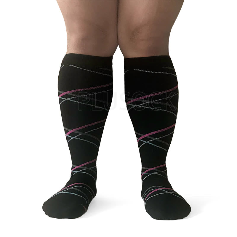 2XL-7XL Ribbon Kompressionsstrümpfe in Übergröße (3 Paar)