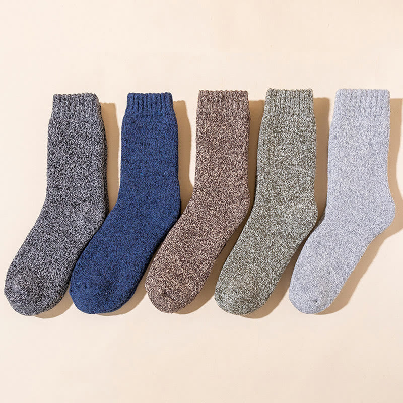 Verdickte Thermo-Viertel-Socken in Übergröße (5 Paar) - Mehrfarbig - EU40-47 (US7-13) - image 1