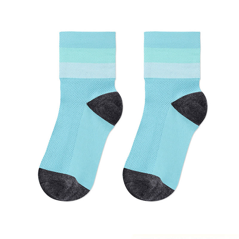 Atmungsaktive Viertelsocken in Bonbonfarben - Hellblau - L/XL - image 23