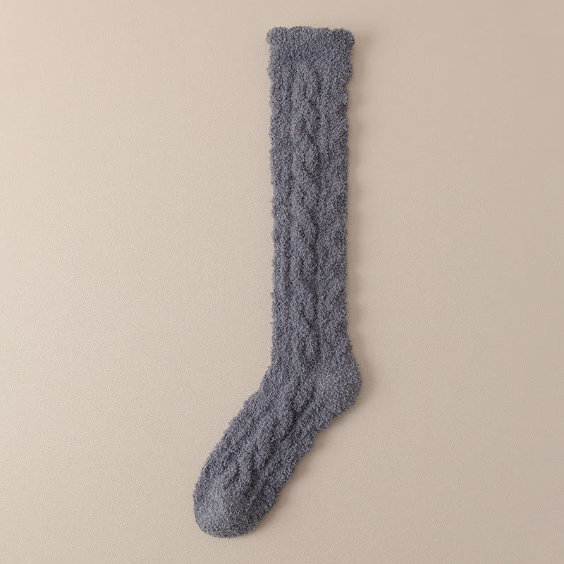 Thermo-Kniestrümpfe aus Korallenfleece in Übergröße (5 Paar)