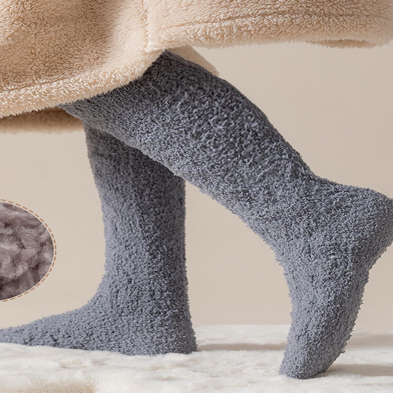 Thermo-Kniestrümpfe aus Korallenfleece in Übergröße (5 Paar)