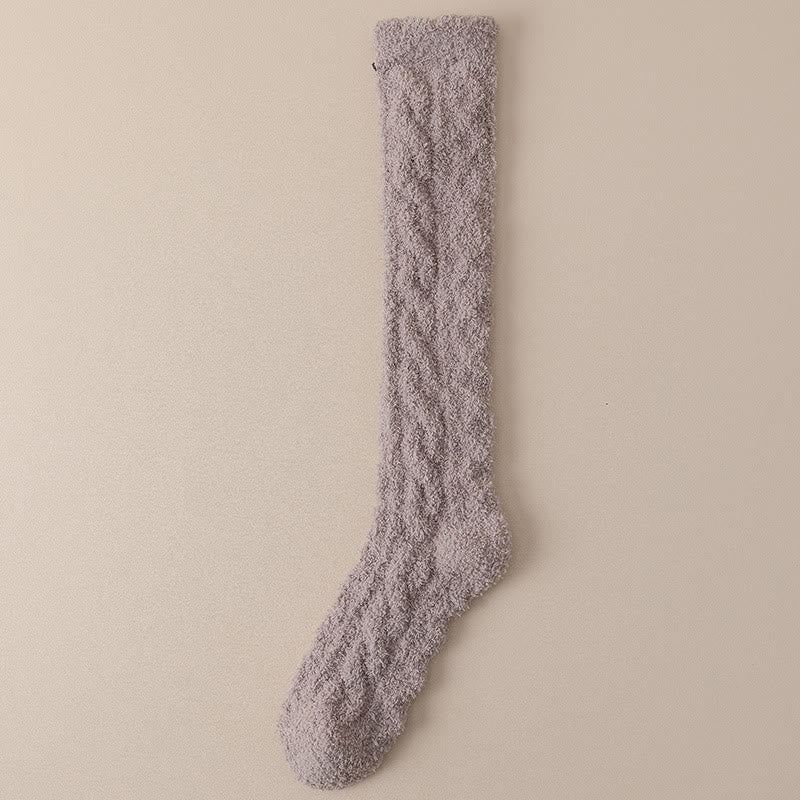 Thermo-Kniestrümpfe aus Korallenfleece in Übergröße (5 Paar)
