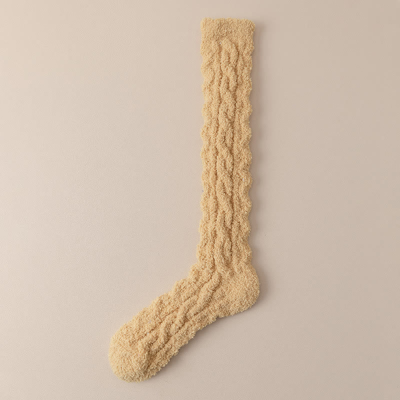Thermo-Kniestrümpfe aus Korallenfleece in Übergröße (5 Paar)