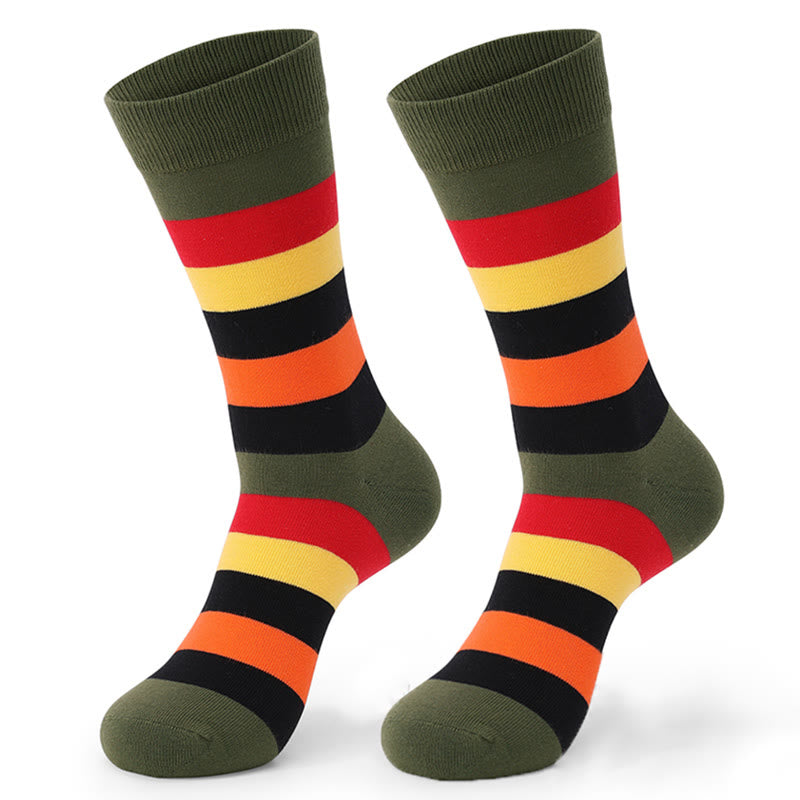 Bunt gestreifte Crew-Socken aus Baumwolle (5 Paar)