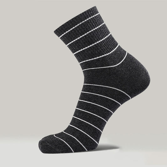 Gestreifte Viertelsocken aus Baumwolle in Übergröße (5 Paar)