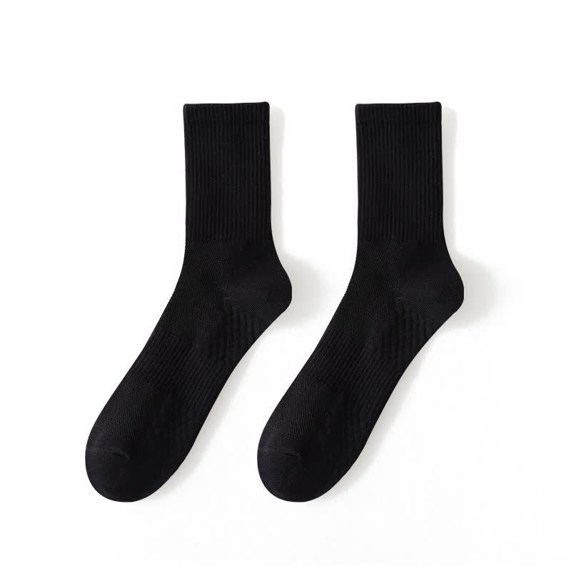 Atmungsaktive, einfarbige Viertelsocken (4 Paar) - EU43-48 (US6-12) - Schwarz - image 7