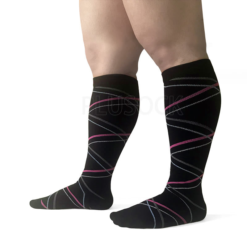 2XL-7XL Ribbon Kompressionsstrümpfe in Übergröße (3 Paar)