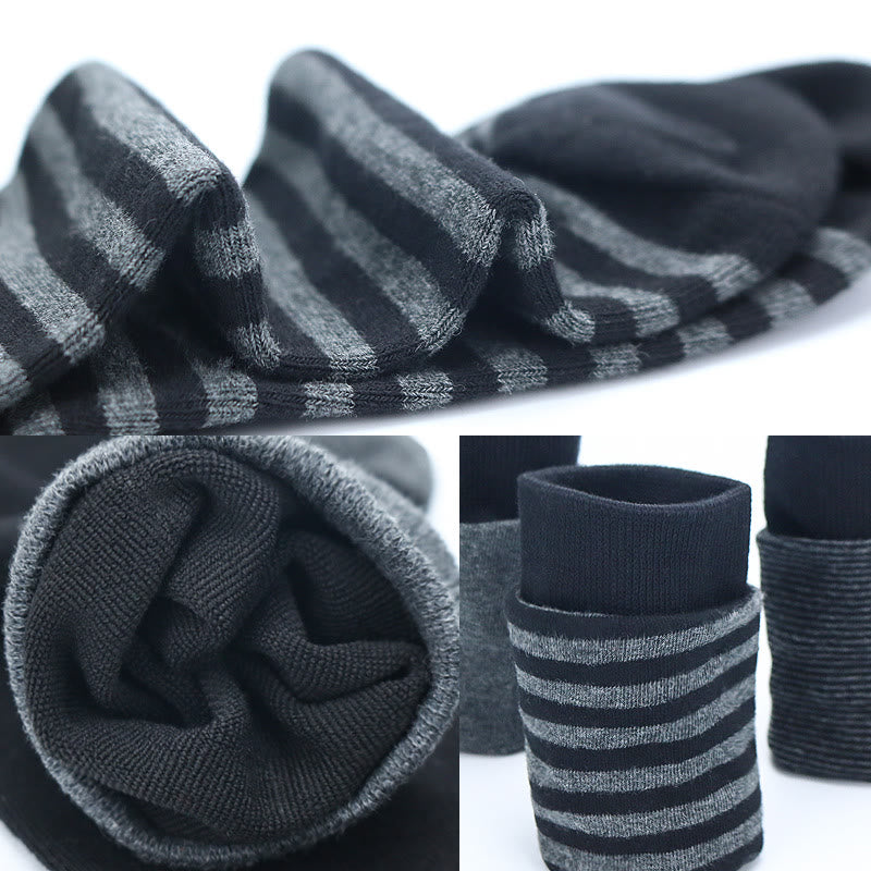 Grau gestreifte Crew-Socken in Übergröße (5 Paar)