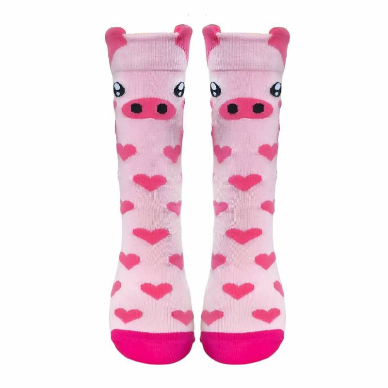 Niedliche Viertelsocken mit Cartoon-Tiermuster aus Baumwollmischgewebe (4 Paar) - Dunkelrosa - EU36-41 (US3-8) - image 6