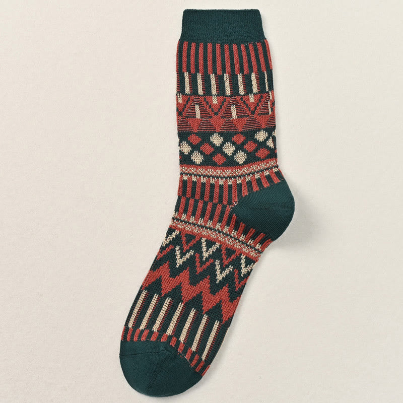 Crew-Socken mit Retro-Muster in Übergröße (2 Paar) - Dunkelgrün - EU39-46 (US6-12) - image 7