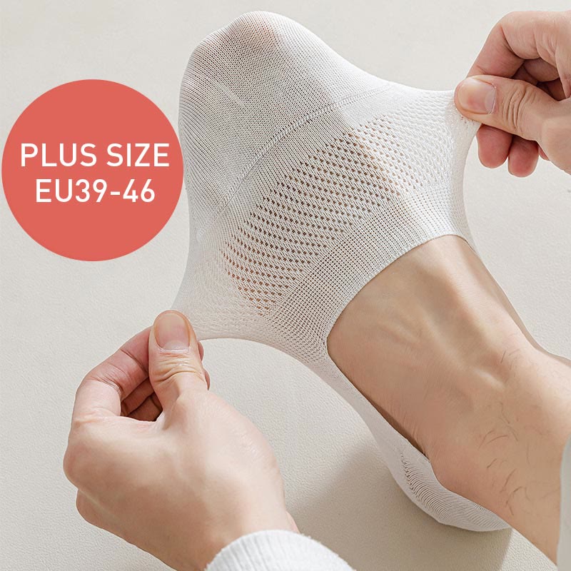 Atmungsaktive Füßlinge aus Netzstoff in Übergröße (5 Paar)