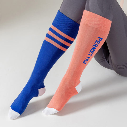 Kompressionsstrümpfe aus Baumwolle in Übergröße, gemischte Farben (3 Paar)