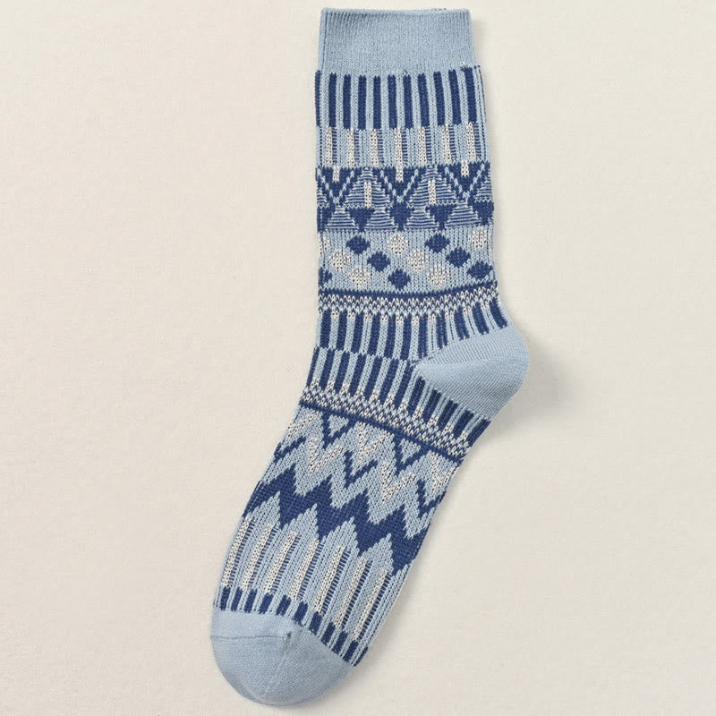 Crew-Socken mit Retro-Muster in Übergröße (2 Paar) - Königsblau - EU39-46 (US6-12) - image 5