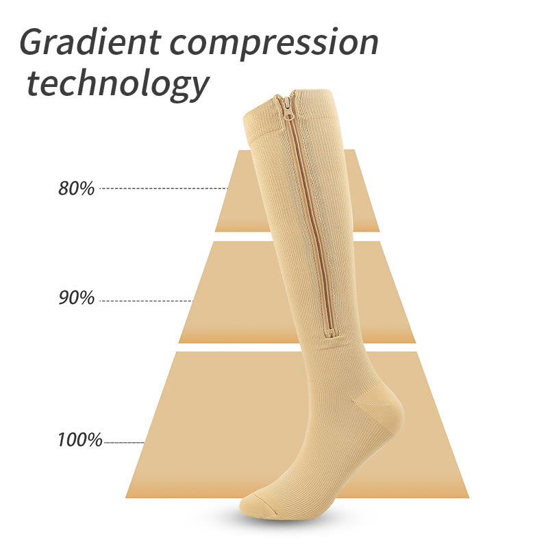 Kniehohe Kompressionsstrümpfe mit Reißverschluss (3 Paar) - image 1