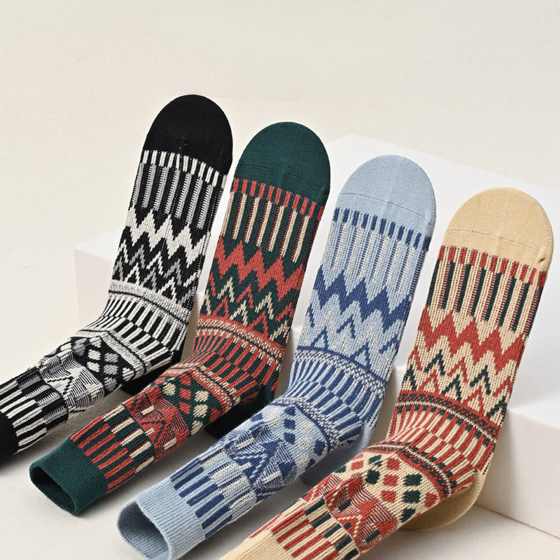 Crew-Socken mit Retro-Muster in Übergröße (2 Paar) - image 4