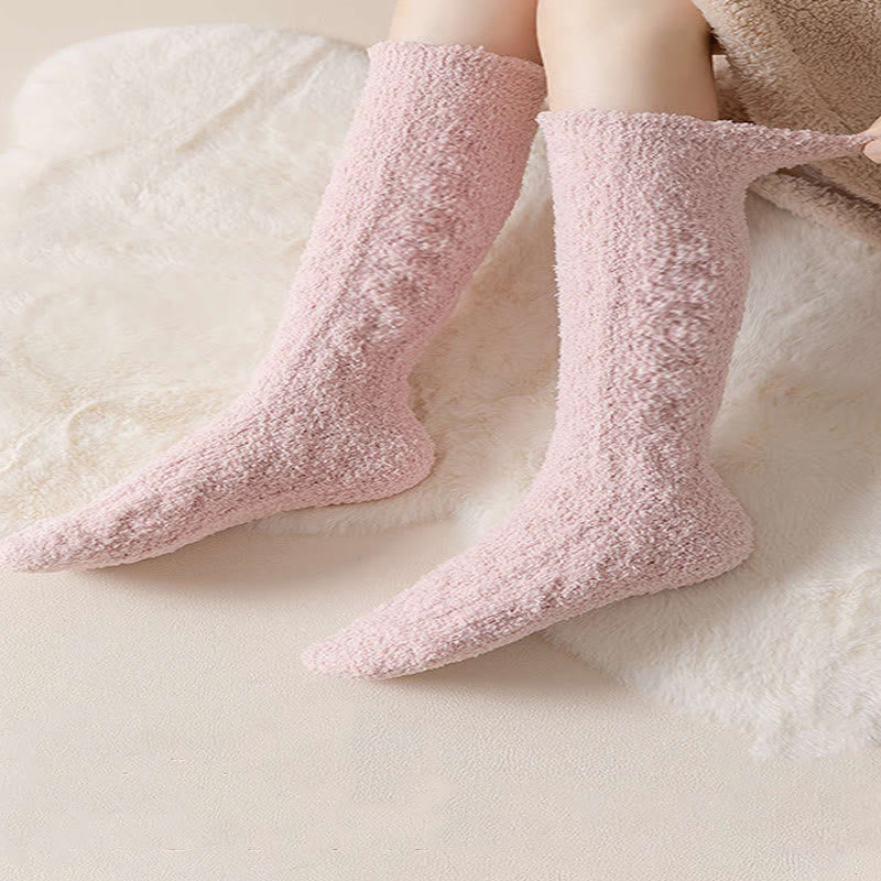 Thermo-Kniestrümpfe aus Korallenfleece in Übergröße (5 Paar)