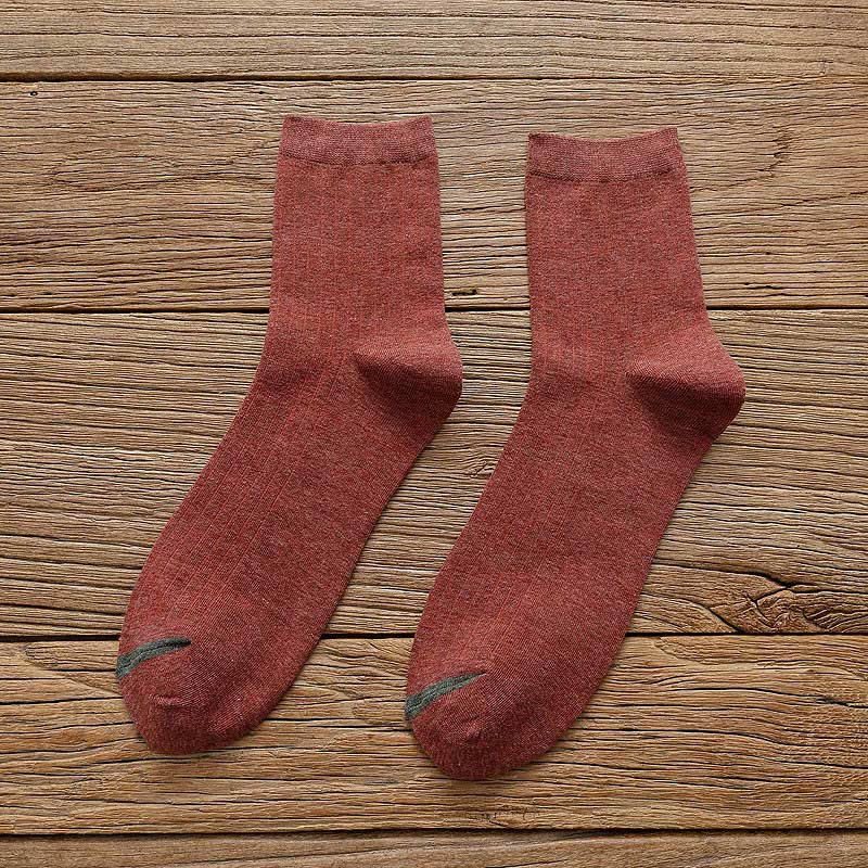 Einfarbige Futter-Baumwollsocken (6 Paar) - 42-48 - Rot - image 14