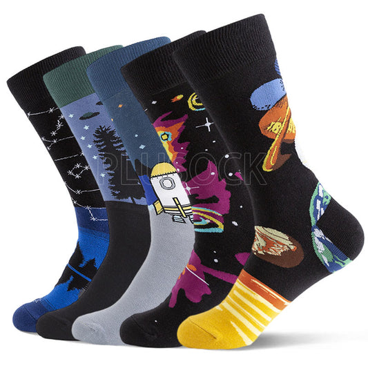 Crew-Socken mit Alien- und Außerirdischen-Motiv in Übergröße (5 Paar)