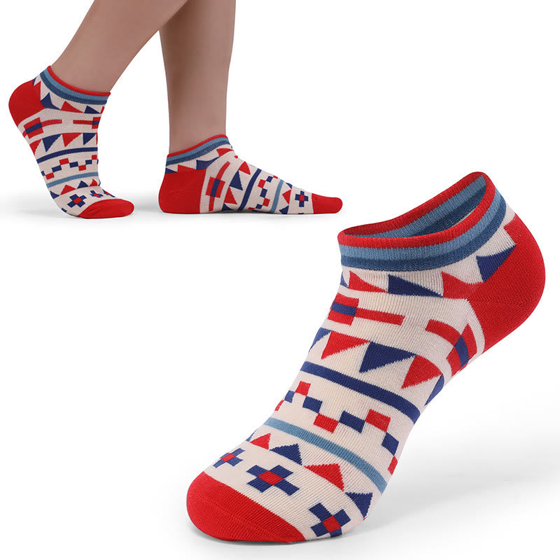 Knöchelsocken in Übergröße mit Farbkontrasten (5 Paar)