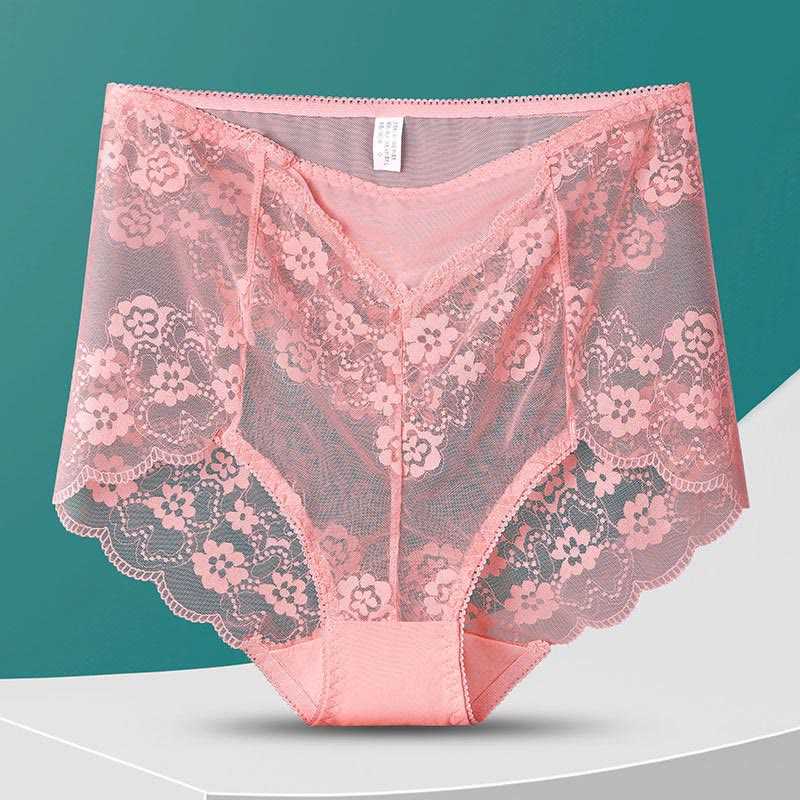 Hochgeschnittene Slips mit Blumenmuster (5 Paar) - Rosa - 3XL - image 14