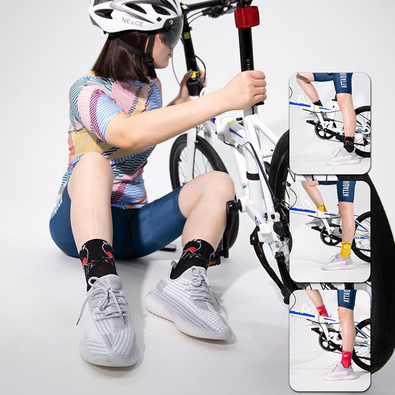 Fahrradsocken mit lustigem Muster