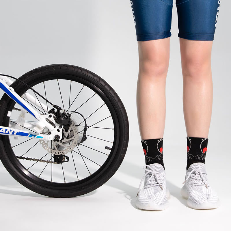 Fahrradsocken mit lustigem Muster