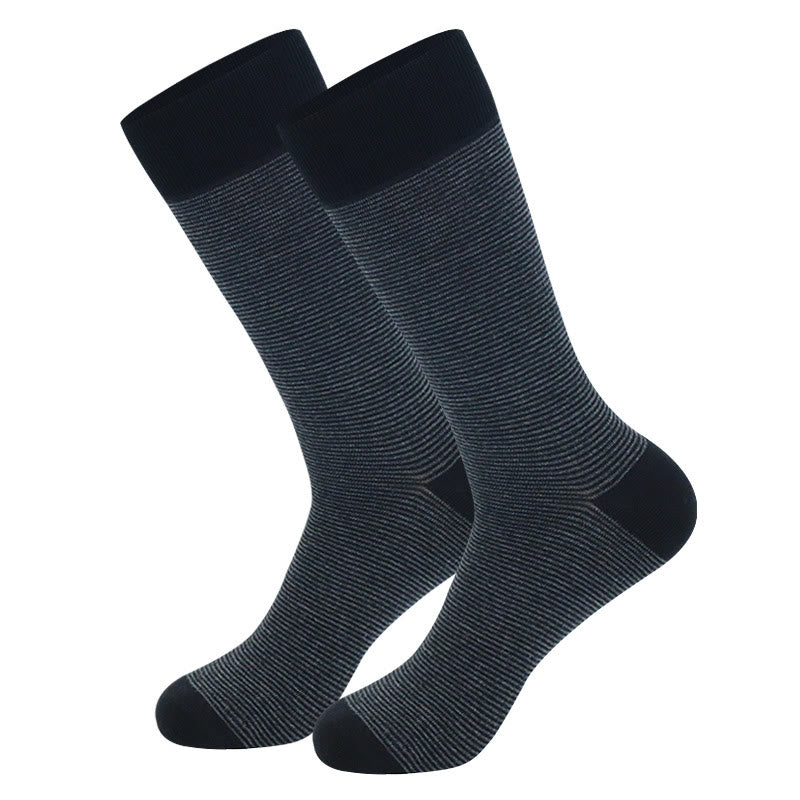 Grau gestreifte Crew-Socken in Übergröße (5 Paar)