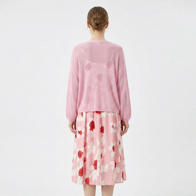 Zweiteiliges Set mit rosafarbenem Blumenmuster - image 10