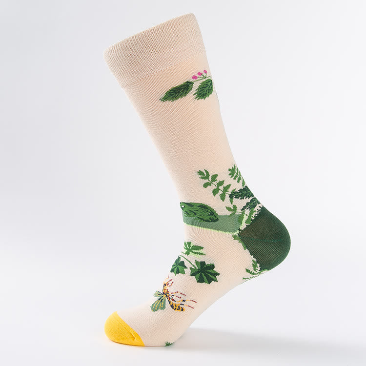 Crew-Socken mit Tulpen-Taubenmuster in Übergröße (6 Paar)