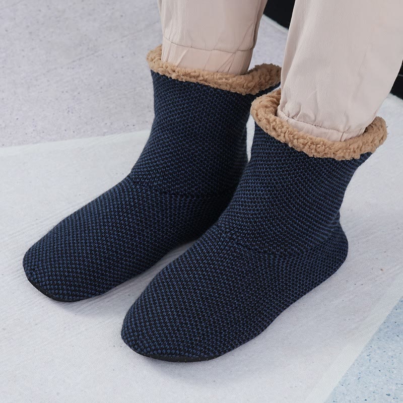 Rutschfeste Fleece-Hausschuhsocken in Übergröße (2 Paar) - Marineblau - EU40-43 (US7-9) - image 1