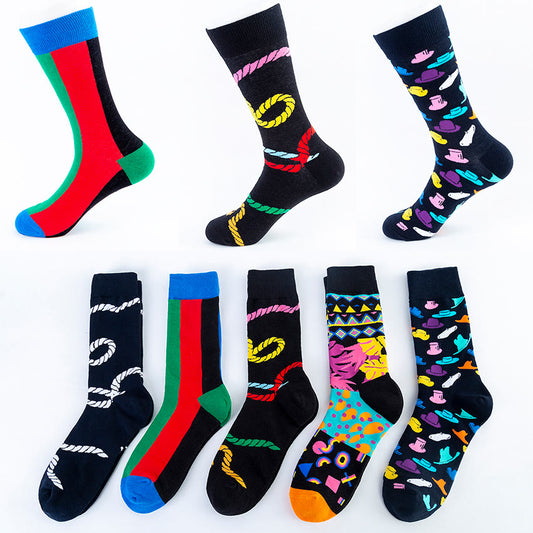 Crew-Socken mit abstraktem Muster in Übergröße (5 Paar)