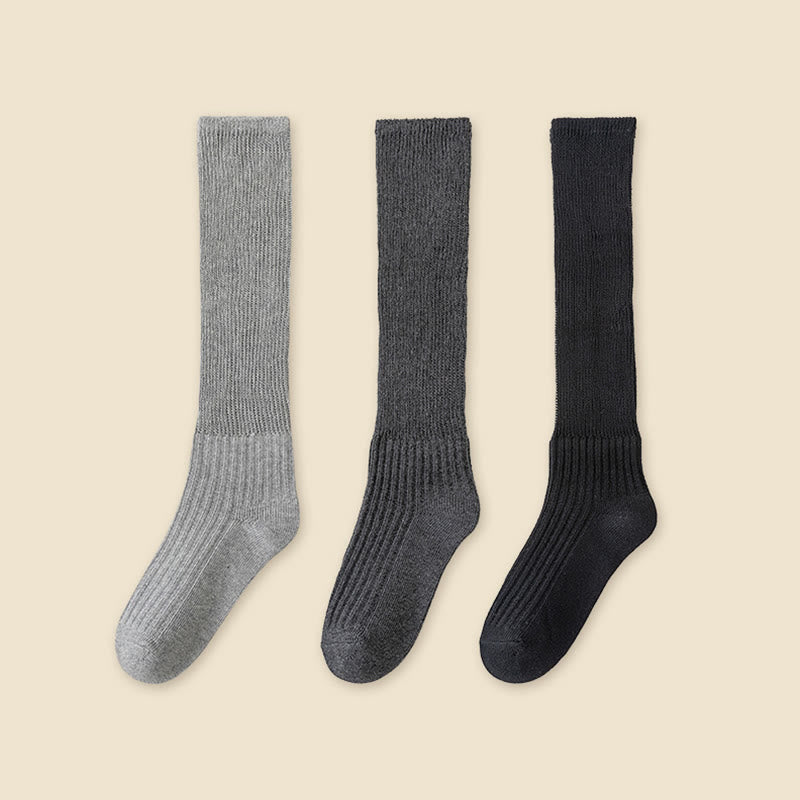 Einfarbige, stylische Slouch-Socken (3 Paar) - Grau + Dunkelgrau + Schwarz - EU36-40 (US3-7) - image 22