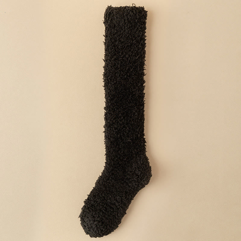 Dicke Plüsch-Kniestrümpfe in Übergröße (5 Paar) - Schwarz - EU36-43 (US3-9) - image 15