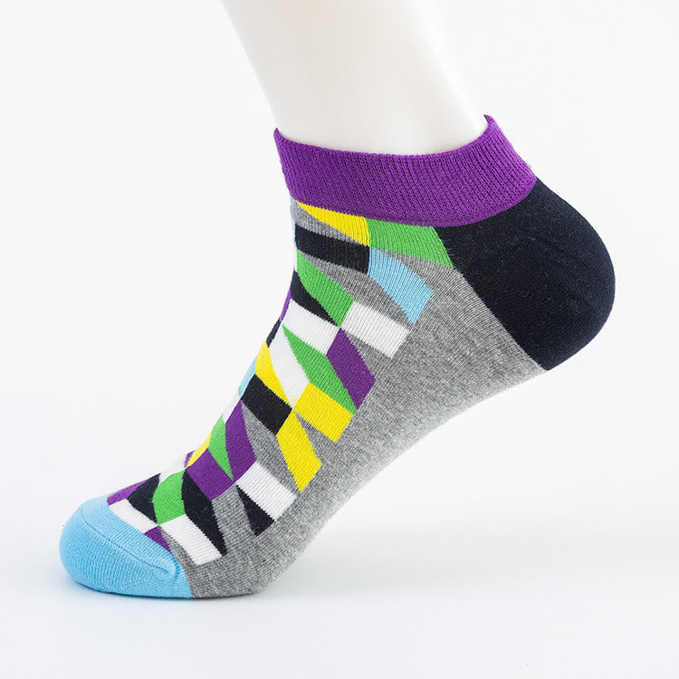 Knöchelsocken mit Rautenmuster (5 Paar) - image 5