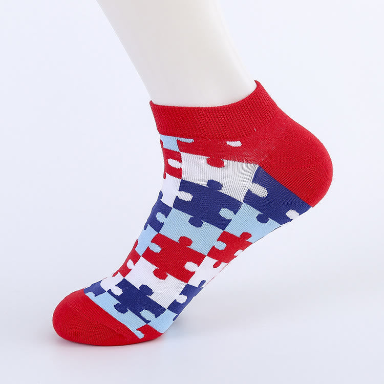 Puzzle-Knöchelsocken (5 Paar) - image 5