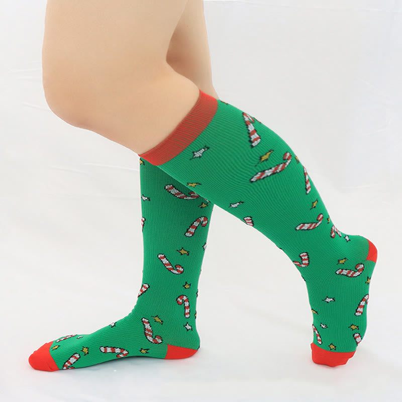 Kniehohe Kompressionsstrümpfe für den Weihnachtssport (6 Paar) - image 5