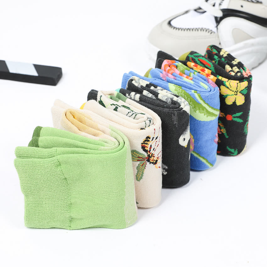 Crew-Socken mit Tulpen-Taubenmuster in Übergröße (6 Paar) - image 10