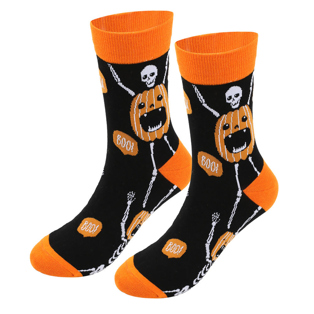 Süße Halloween-Socken mit Aufdruck in Übergröße (5 Paar)