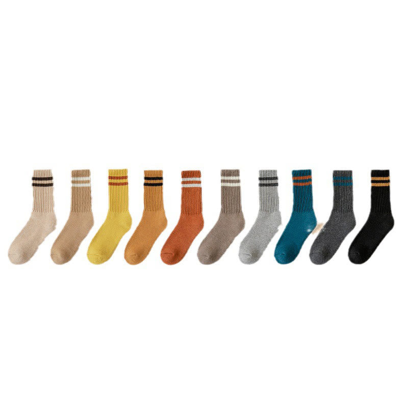 Gestreifte, warme Wollsocken (5 Paar) - Mehrfarbig (10 Paar) - EU36-44 (US3-10) - image 14